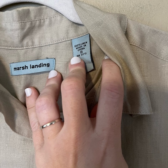 Marsh Landing 100% Linen Button Down Shirt - Picture 3 of 6